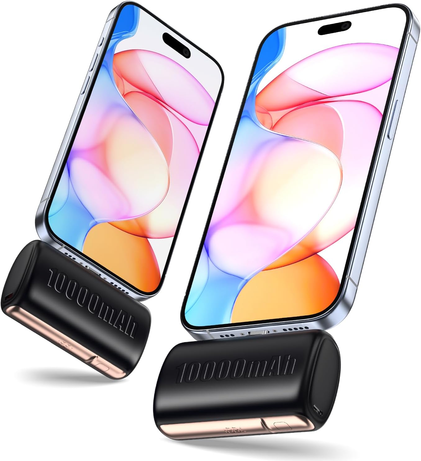 10000 mAh Mini Portable Charger Power Bank Upgraded Large Capacity USB C Fast Charging LCD Display Compatible with iPhone 16/15 Series/Android Samsung Moto LG etc