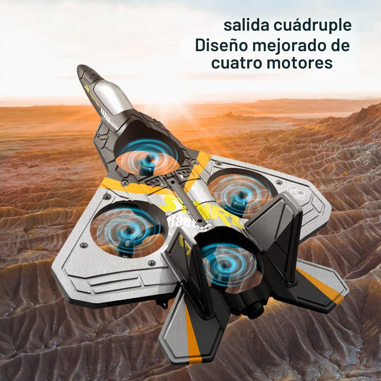 RC Avión Juguetes Listo para Volar 2.4GHz 6CH EPP Drone Control Remoto Helicóptero Juguete 4 Motores Helicópteros RC para Niños Adultos con Función de Detección de Gravedad