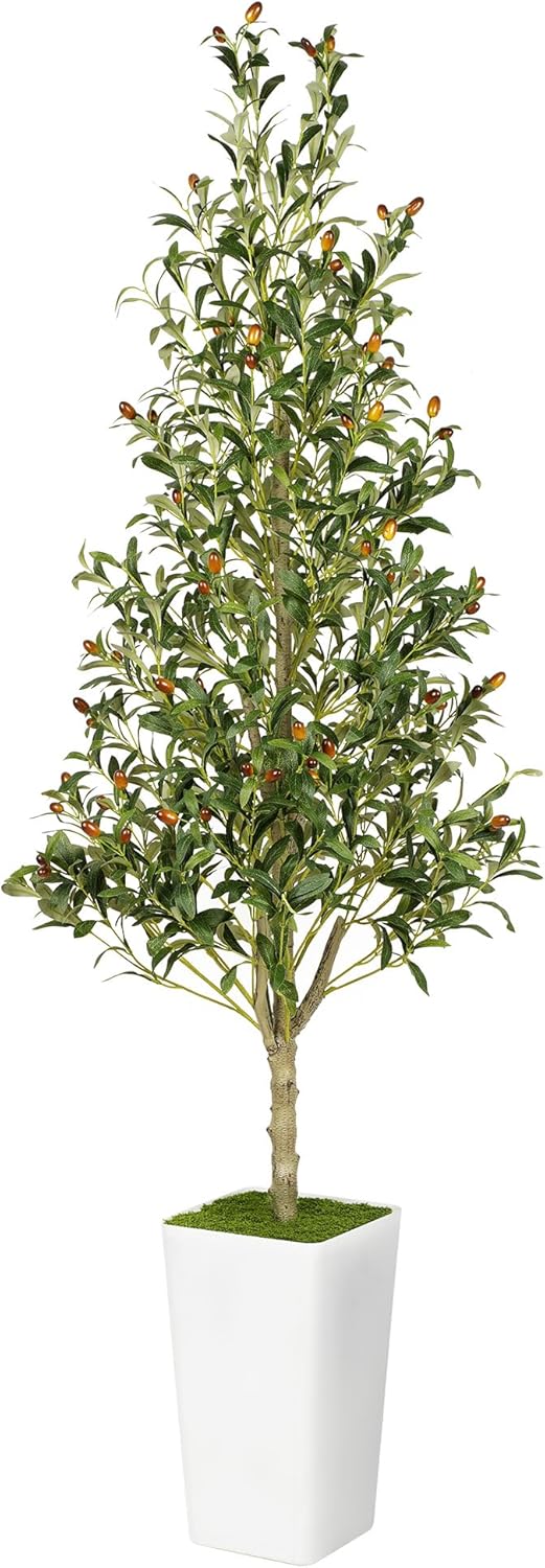 Artificial Olive Tree 6ft with Aesthetic Design Large Tall Fake Plant Faux Silk Floor Plants for Home Living Room Bedroom Office Patio Decor Indoor