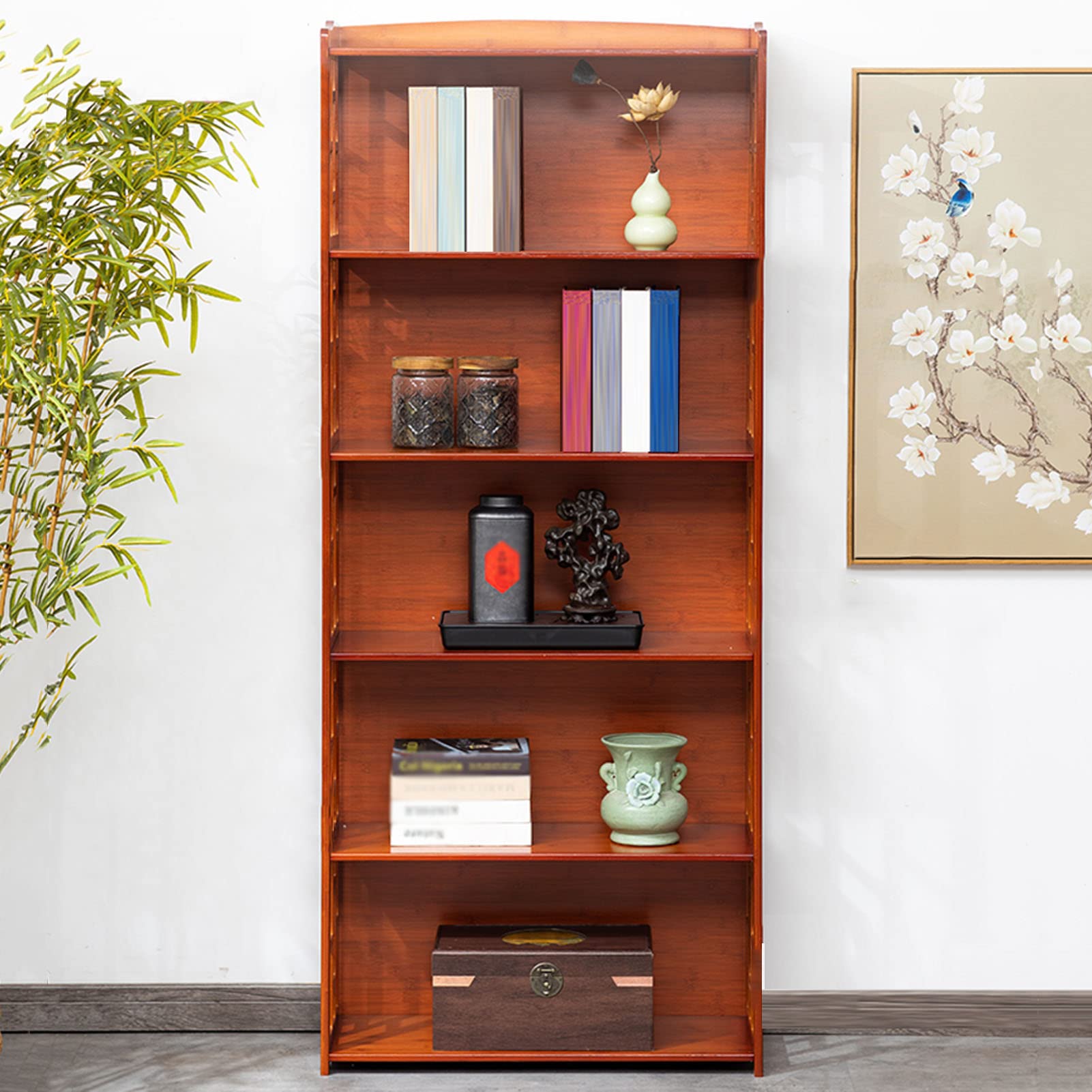高さ約165cm 本棚 Amazon.co.jp: 6層木製本棚、高さ165cmの本棚、床置き棚収納