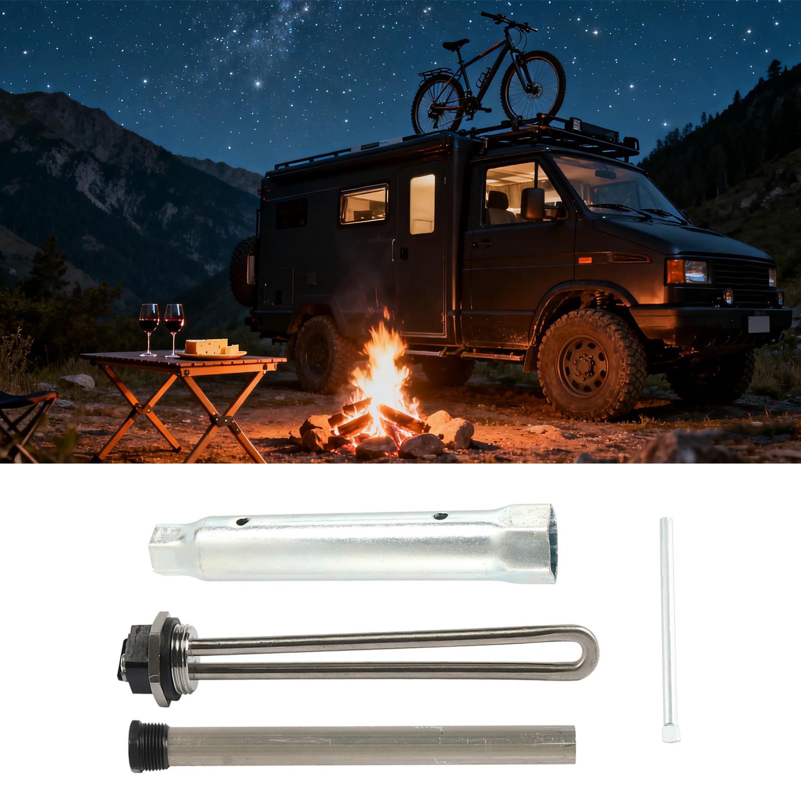 Campers Set di ricambio per scaldabagno 520900 520789 con asta anodica e manicotto resistente alla corrosione Scaldacqua parti