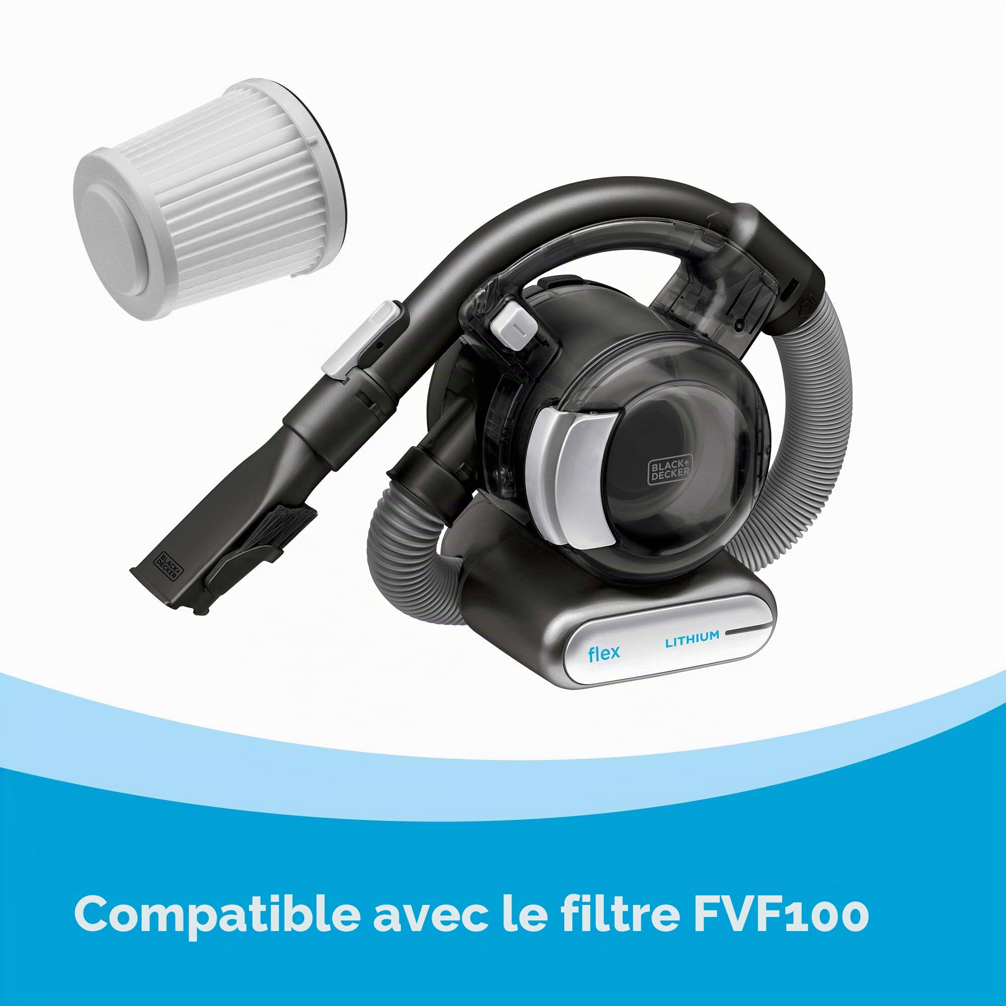 Black + Decker Aspirateur Flexible au Lithium BDH2020FL 20 V Max avec Brosse à Poils d'animaux – sans Fil