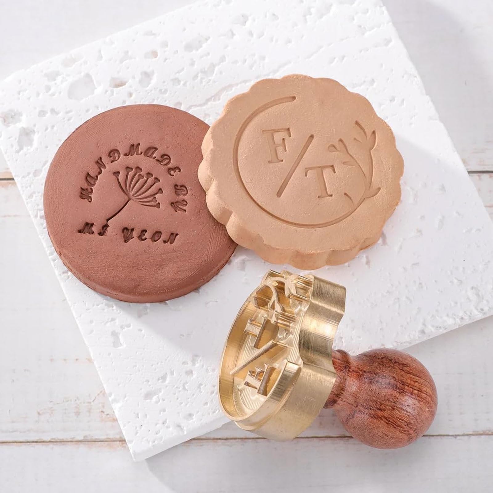 Individueller Töpferstempel mit Logo, Messingwerkzeug for Keramik, personalisierter Signaturstempel, einzigartig for Töpfer und Handwerker Personalisierte Stempel(2 inches)