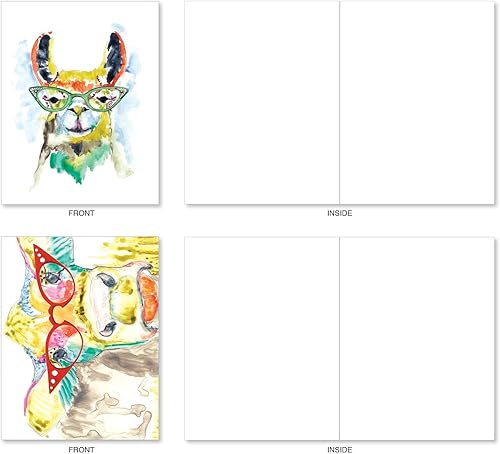 Miniatura 8 de The Best Card Company Juego surtido de cajas de tarjetas de felicitación en blanco de acuarela, incluye 20 tarjetas de notas + sobres, 10 diseños