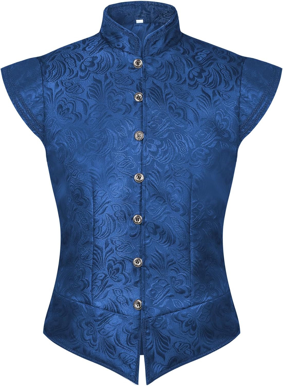 Men's Renaissance Tudor Vest Costume Medieval Doublet Ren Faire Jerkin Vest Vintage Brocade Jacquard Waistcoat
