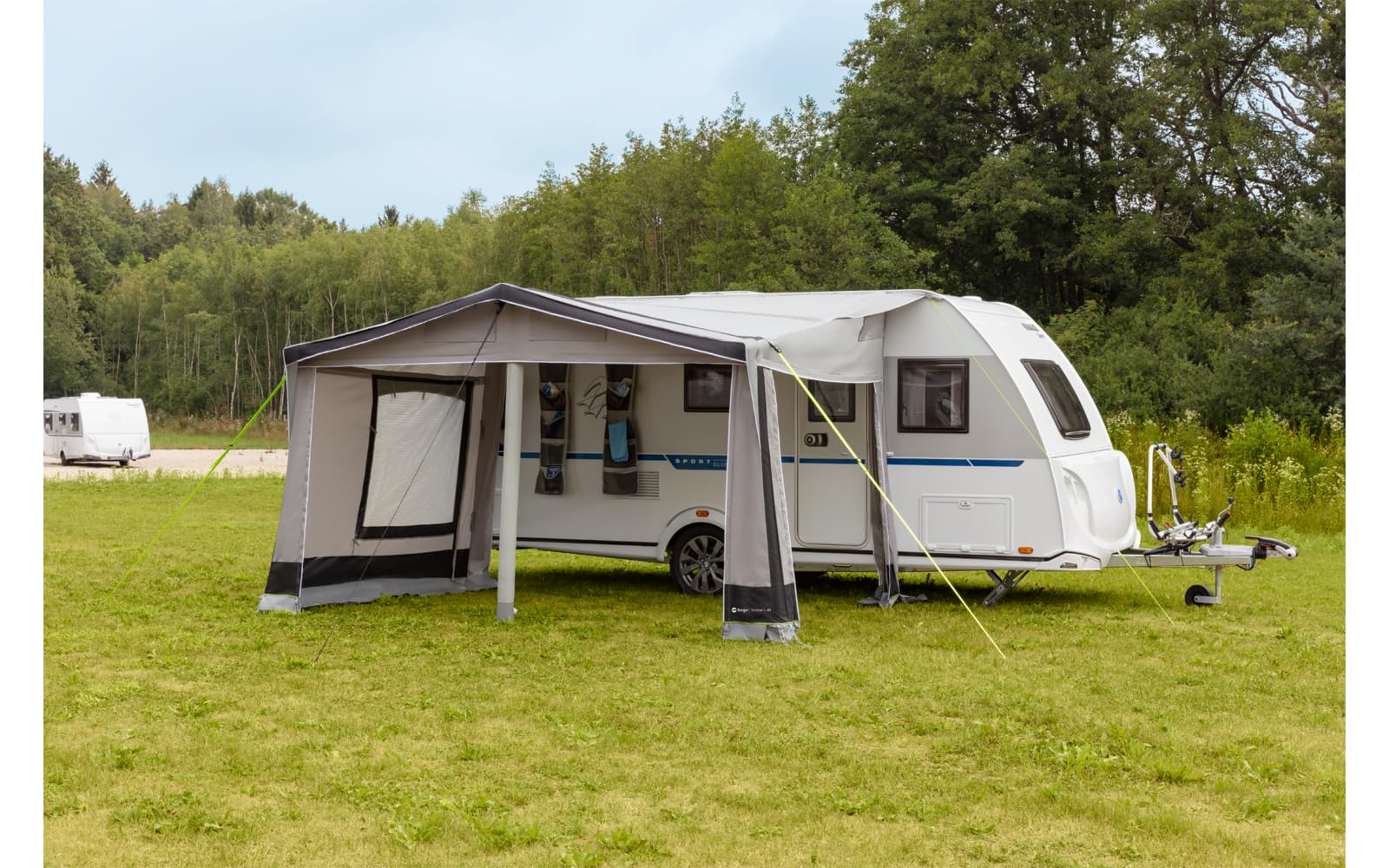 BERGER Sirmione Air Wohnwagenvorzelt │Luftvorzelt Wohnwagen Vorzelt für Caravan│wasserdichtes Reisevorzelt aufblasbares Zelt mit herausnehmbarer Vorder- & Seitenwand
