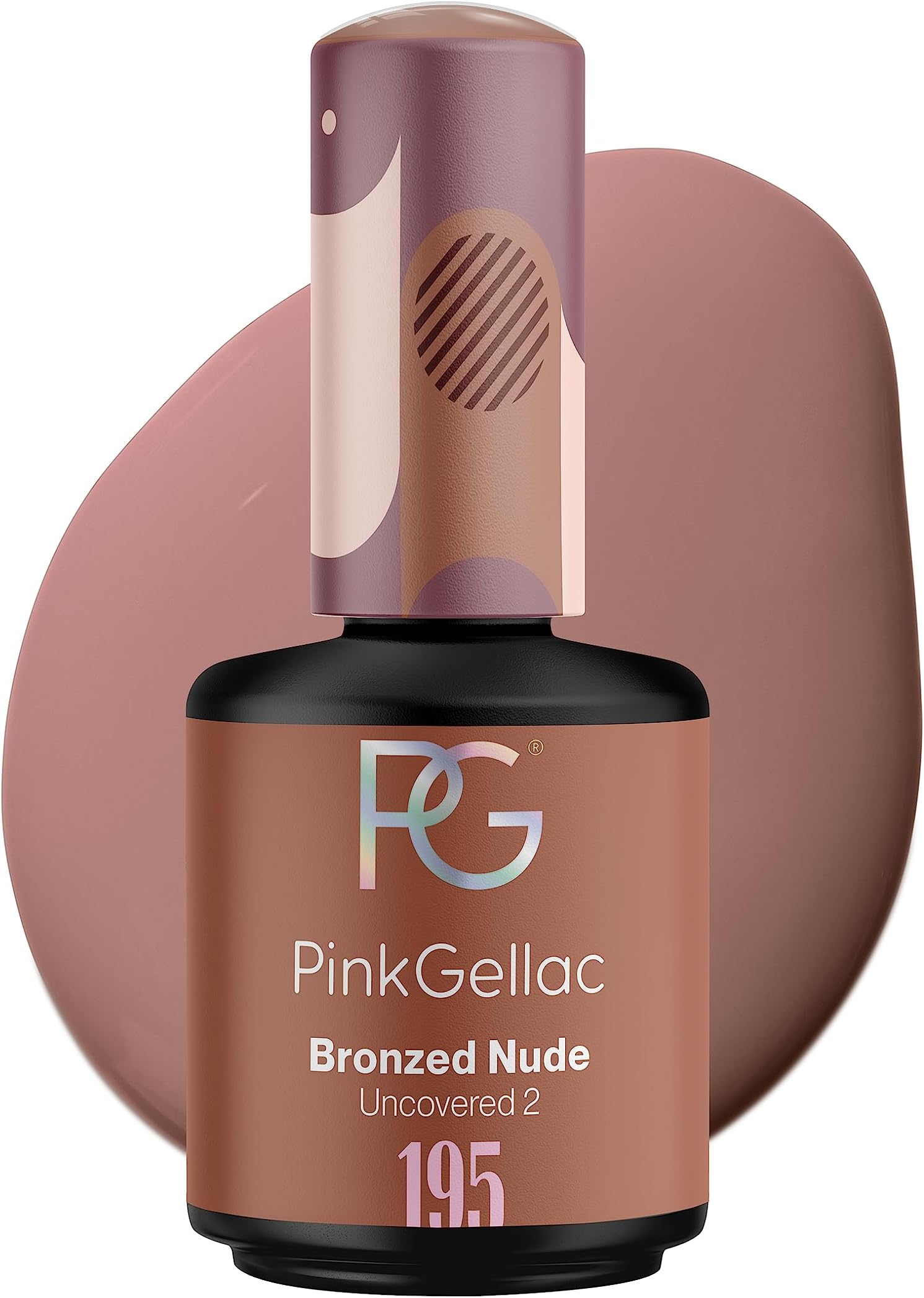 Pink Gellac Nude Gel Nail Polish 0.5 oz - Gel Nail Color Bronzed Nude - Gorgeous Brown Nude Gel Polish - Gel Color for Nail Art - UV Polish Made in the Netherlands