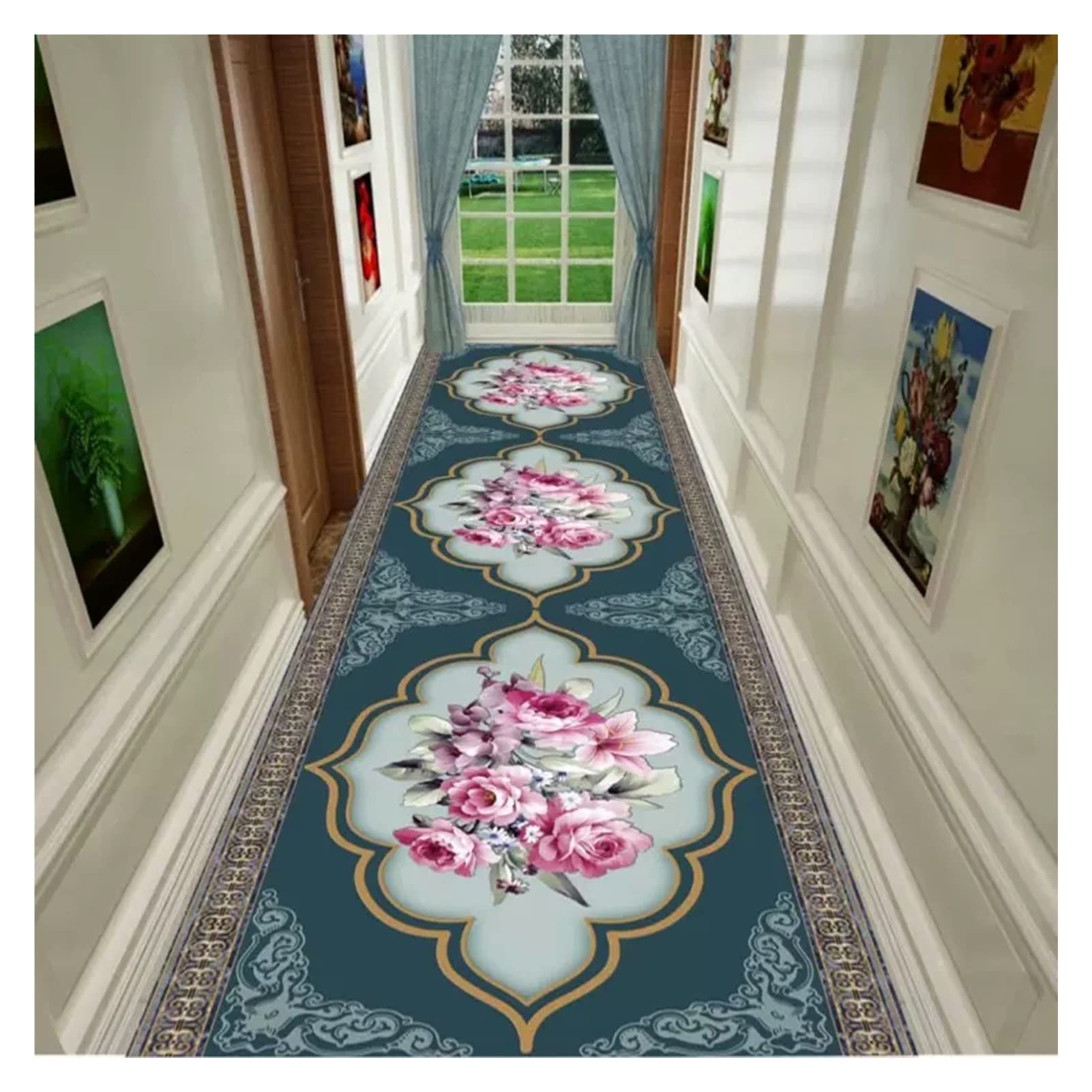 Tapis de couloir lavable et antidérapant grand format pour salon et cuisine