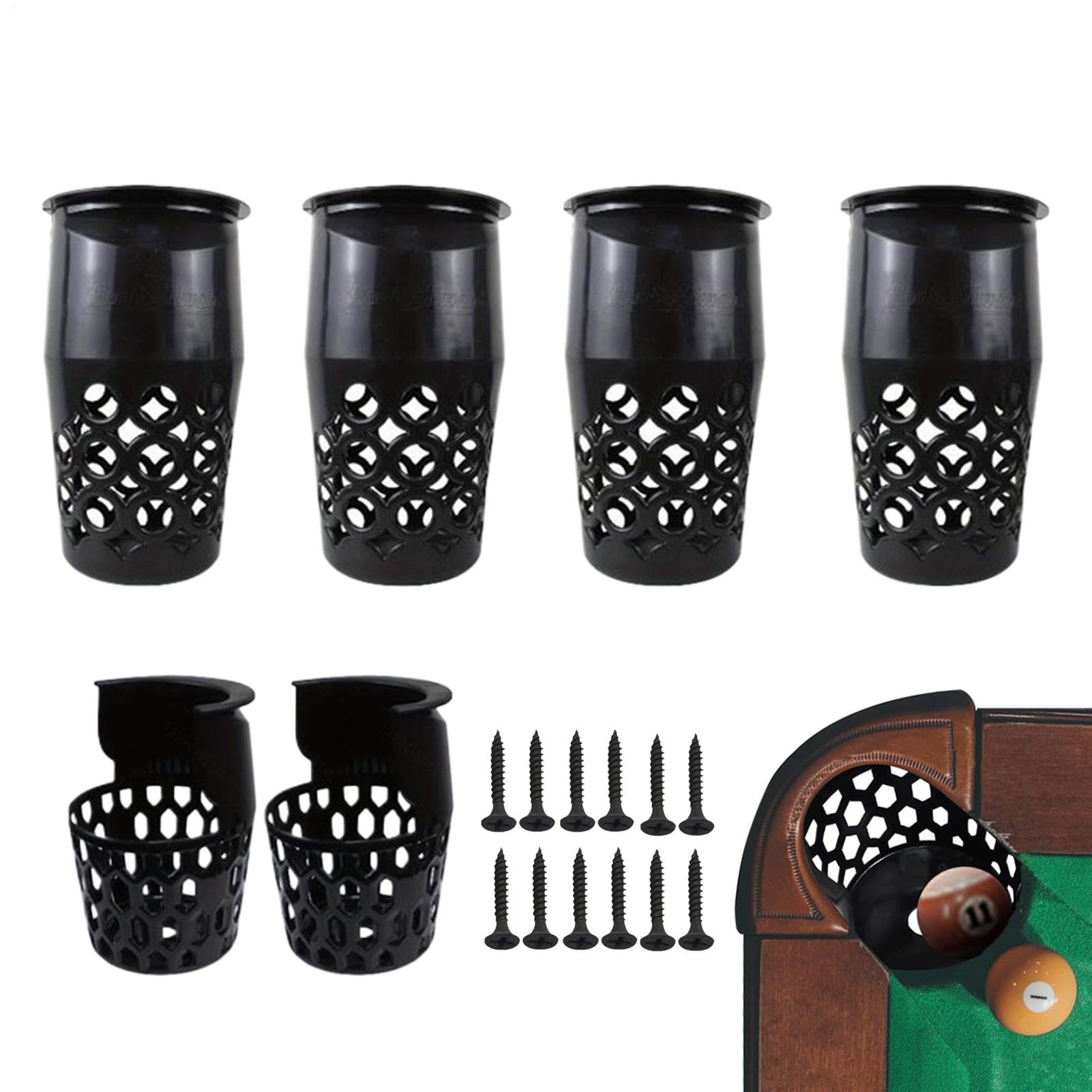 Cesta de billar, bolsillos de billar - 6x drop palliad billiard Storage Net, Accesorios de mesa de billar