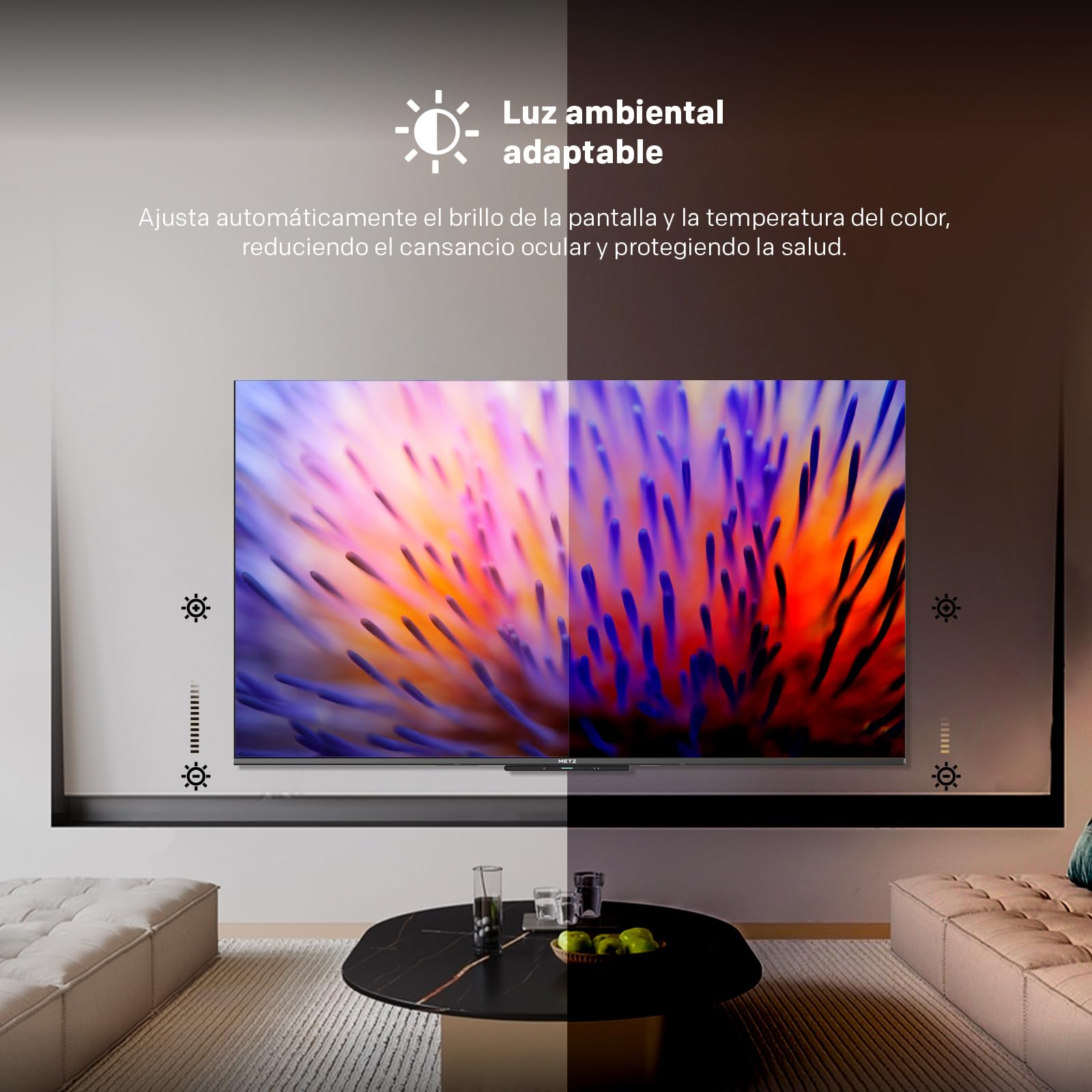 Televisión Inteligente METZ QLED+ MQE7600Z 4K UHD de 43 Pulgadas con Google TV y Pantalla Mate antirreflejos Dolby Vision Dolby Atmos HDR Wi-Fi (2024)