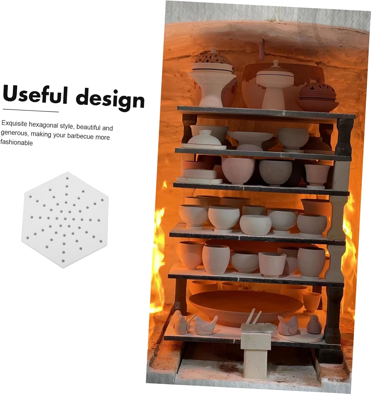 SEWOART Pottery Kiln Refractory Support Mat High-Temperature Ceramic Firing Tool and Reusable for Kiln Accessories for Pottery and Projects