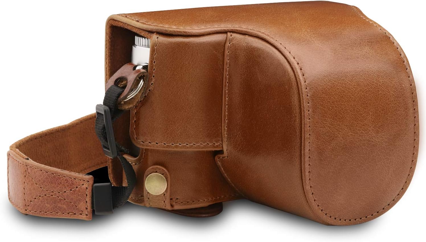 MegaGear MG1606 Ever Ready Genuine Leather Camera Case Compatible with Leica D-Lux 7 - Brown, One Size