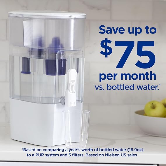 PUR Water Filter Dispenser XL 44-Cup with 2 Genuine PUR Filters