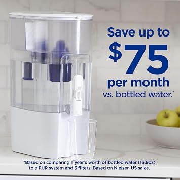 PUR Water Filter Dispenser XL 44-Cup with 2 Genuine PUR Filters