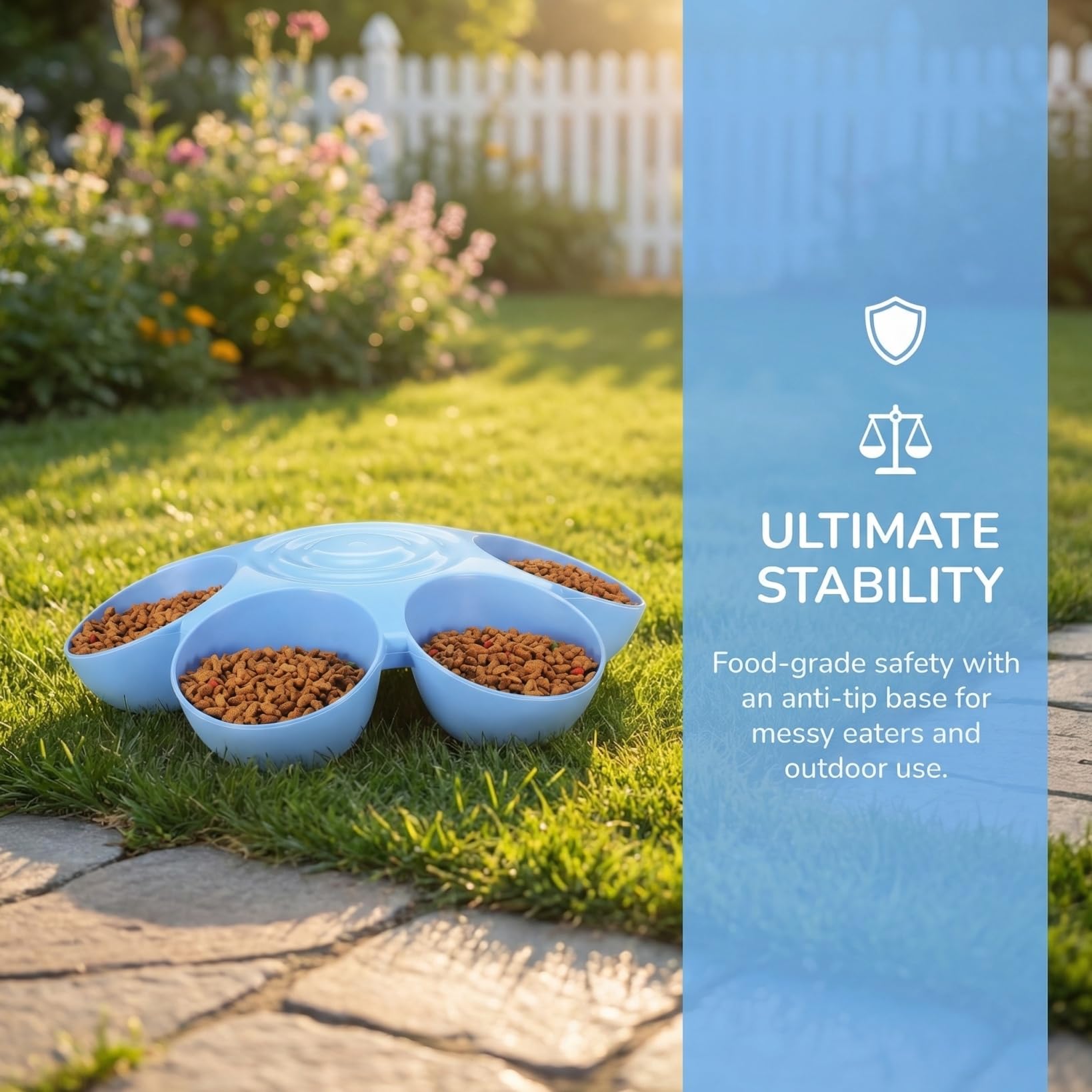 Yardwe Gamelle multifonction en forme de fleur en plastique de haute qualité pour plusieurs chats et chiens, facile à concevoir pour les friandises et les repas