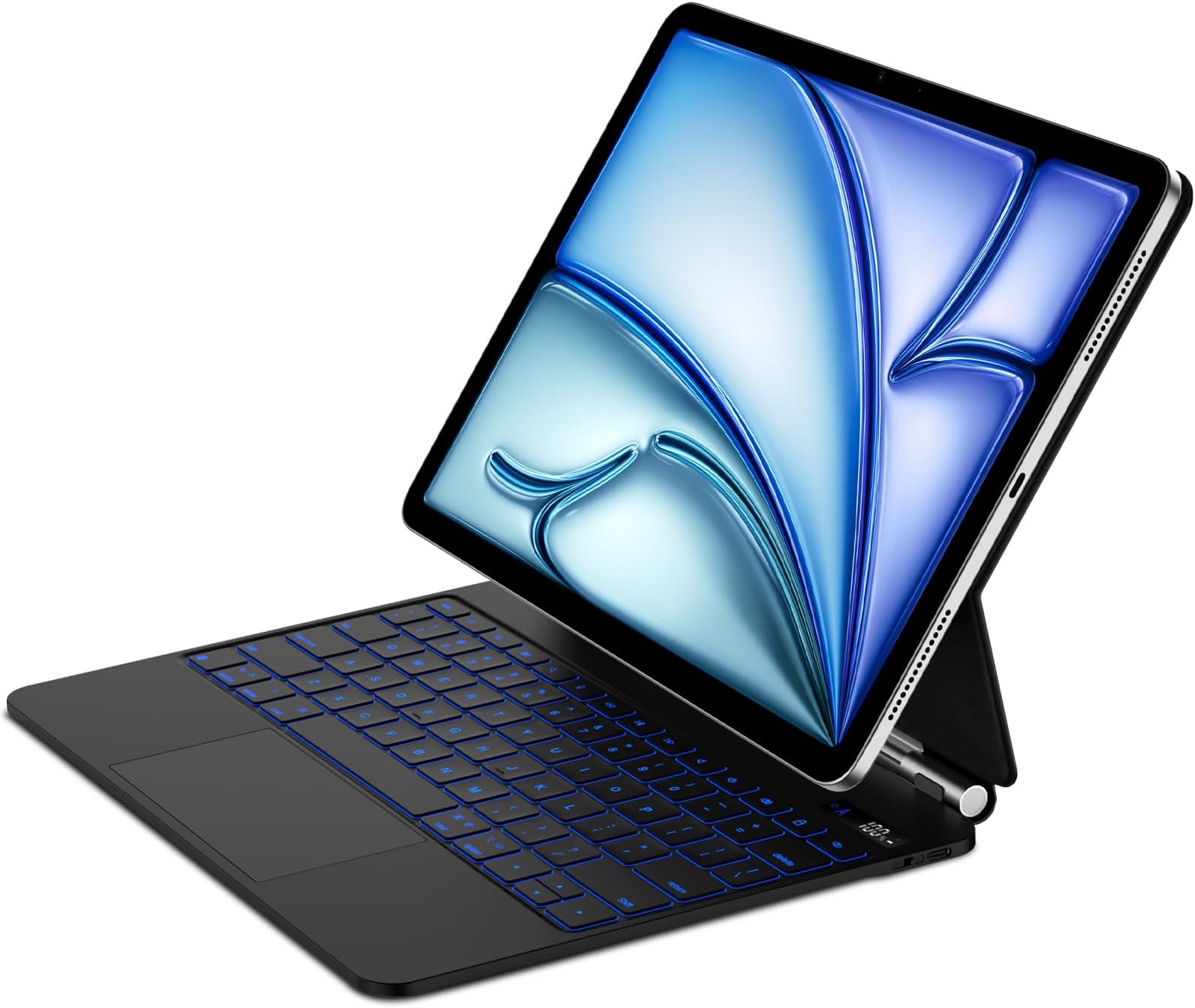 Keyboard Case For iPad Air 13-Inch (M2, 2024) En iPad Pro 12.9 (6th 2022/5th 2021/4th 2020/3th 2018 Gen), Afneembaar Bluetooth-Toetsenbord, Ultradunne Foliobehuizing Met Penhouder,Purper