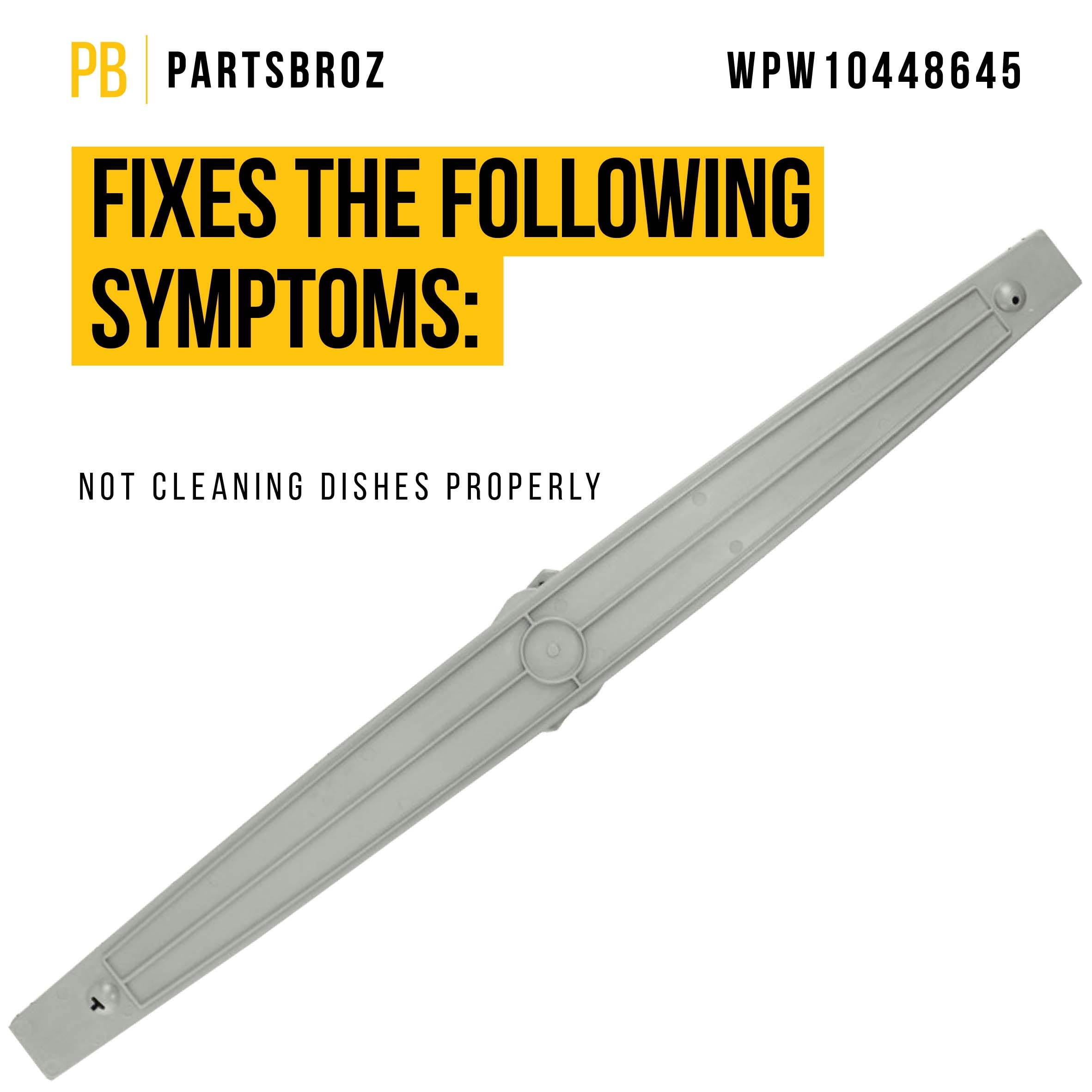 WPW10448645 - Brazo de pulverización medio para lavavajillas, sustituye a AP6021549, W10448645, 2312063, PS11754873