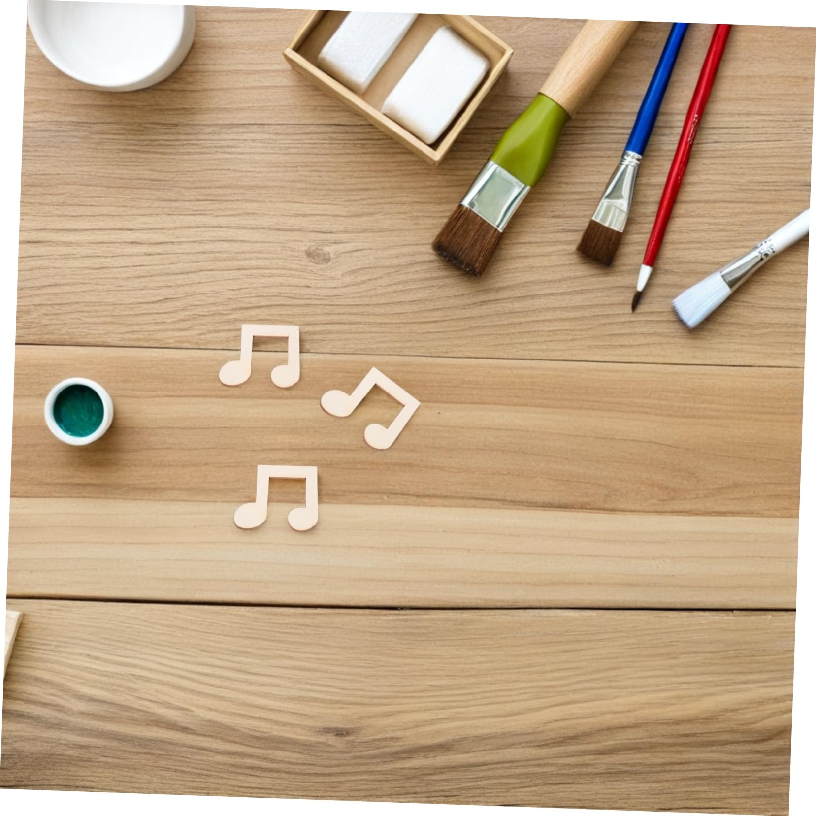 Cabilock 100piezas Notas Musicales de Madera sin Terminar Piezas para Manualidades Recortes de Madera para Proyectos de Arte Decoración del Hogar Suministros para Fiestas Infantiles