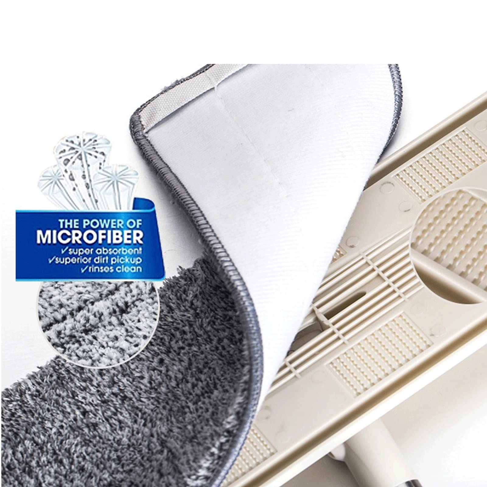 fregona Mop Squeeze Plana y Cubo escurridor de la fregona Plana Conjunto mopa de Microfibra Pad seco y húmedo de Madera compuesta Ceramic Tile mop (Color : 4pcs mop Cloth)