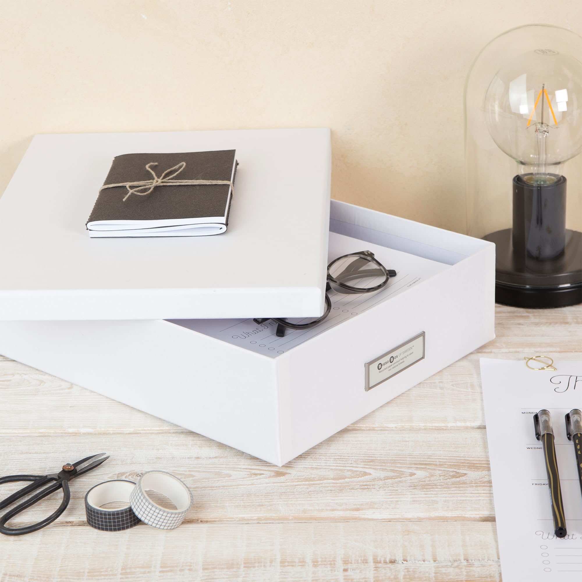Bigso Box of Sweden Set van 2 opbergdozen met deksel - ronde opbergbox