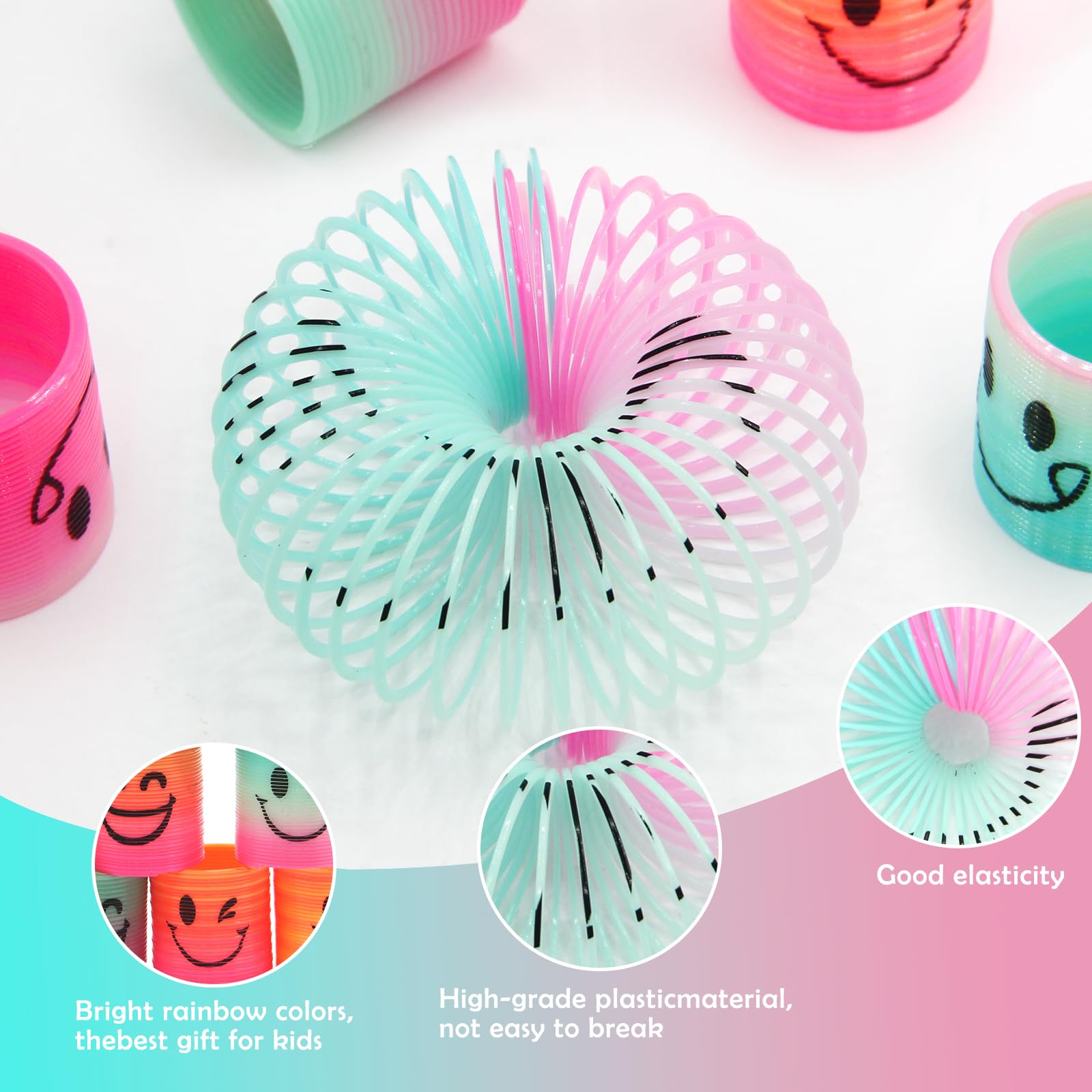 Spirale/molla In Plastica Arcobaleno Diametro 6,5 Cm In Scatola 7x7x7 Cm - Giocattoli Antistress - Foto 12