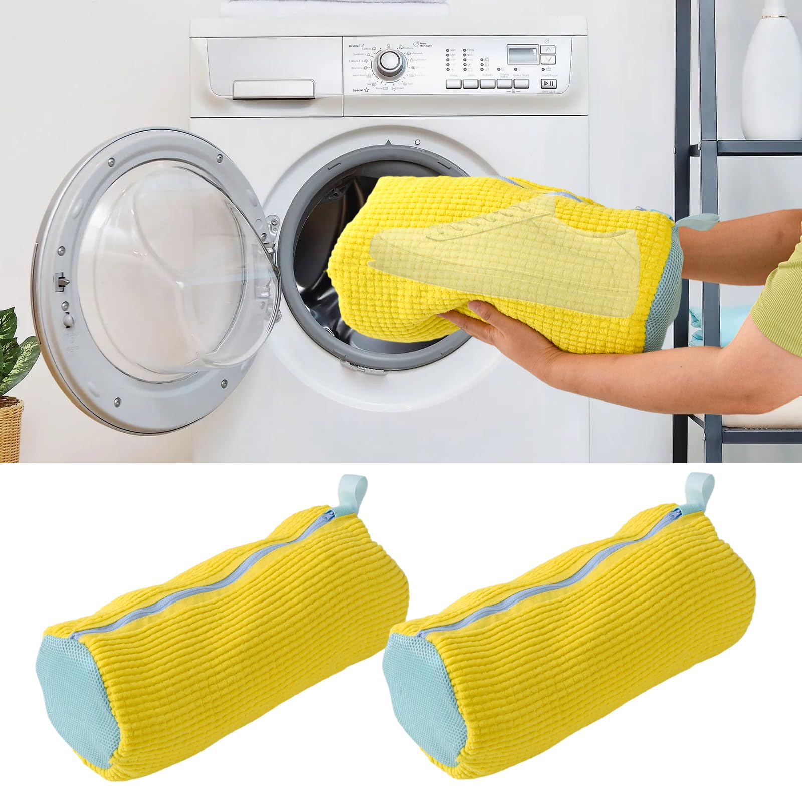 Sacca Lavascarpe Per Lavatrice - 2 Sacche In Rete Con Cerniera Per Proteggere Le Scarpe In Lavatrice - Foto 7