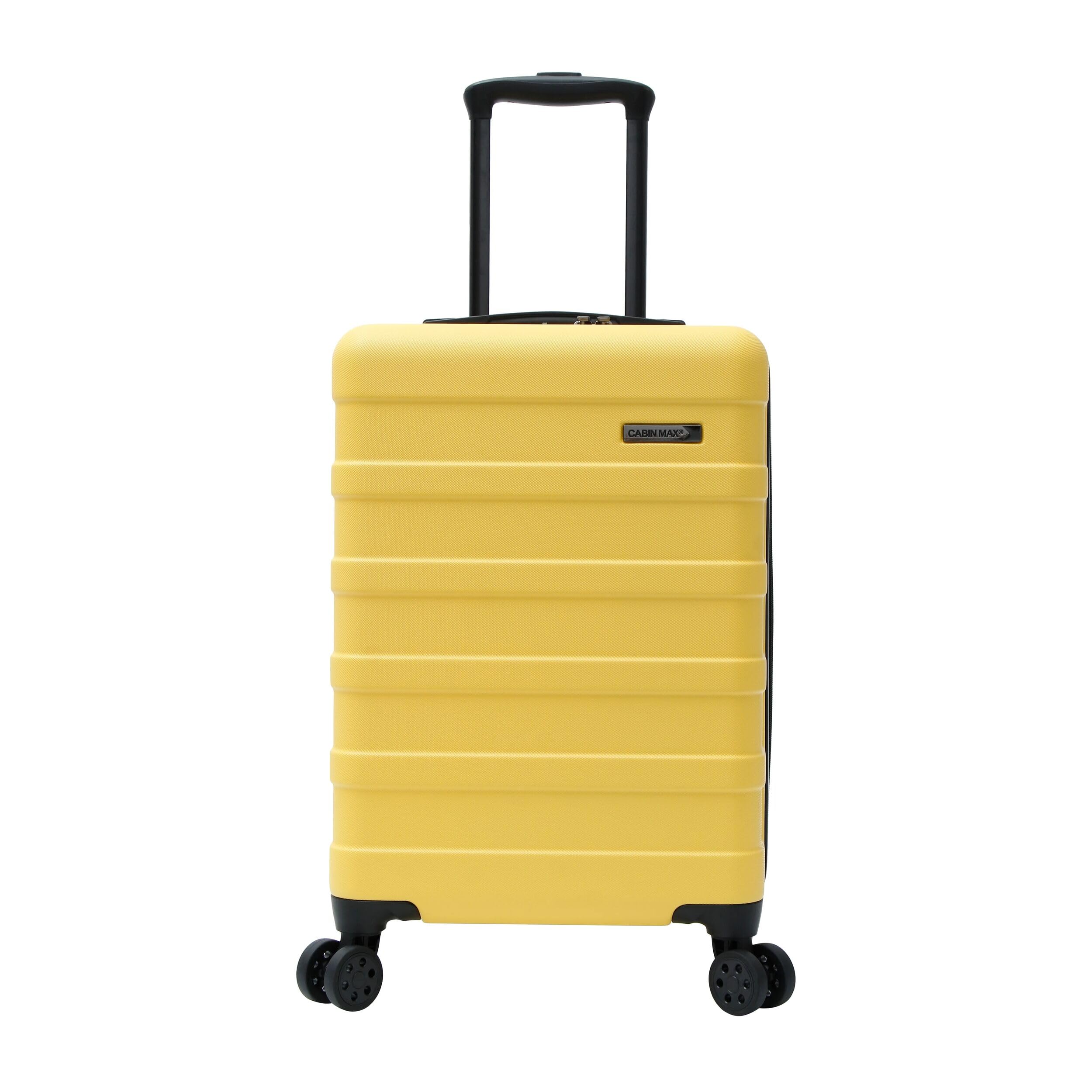 Cabin Max Handgepäck Koffer 55x35x25 - Leicht, Hartschale, Handgepäck Trolley mit 4 Rädern, 3-stelliges Schloss (Toskana Gelb, Air France, KLM)