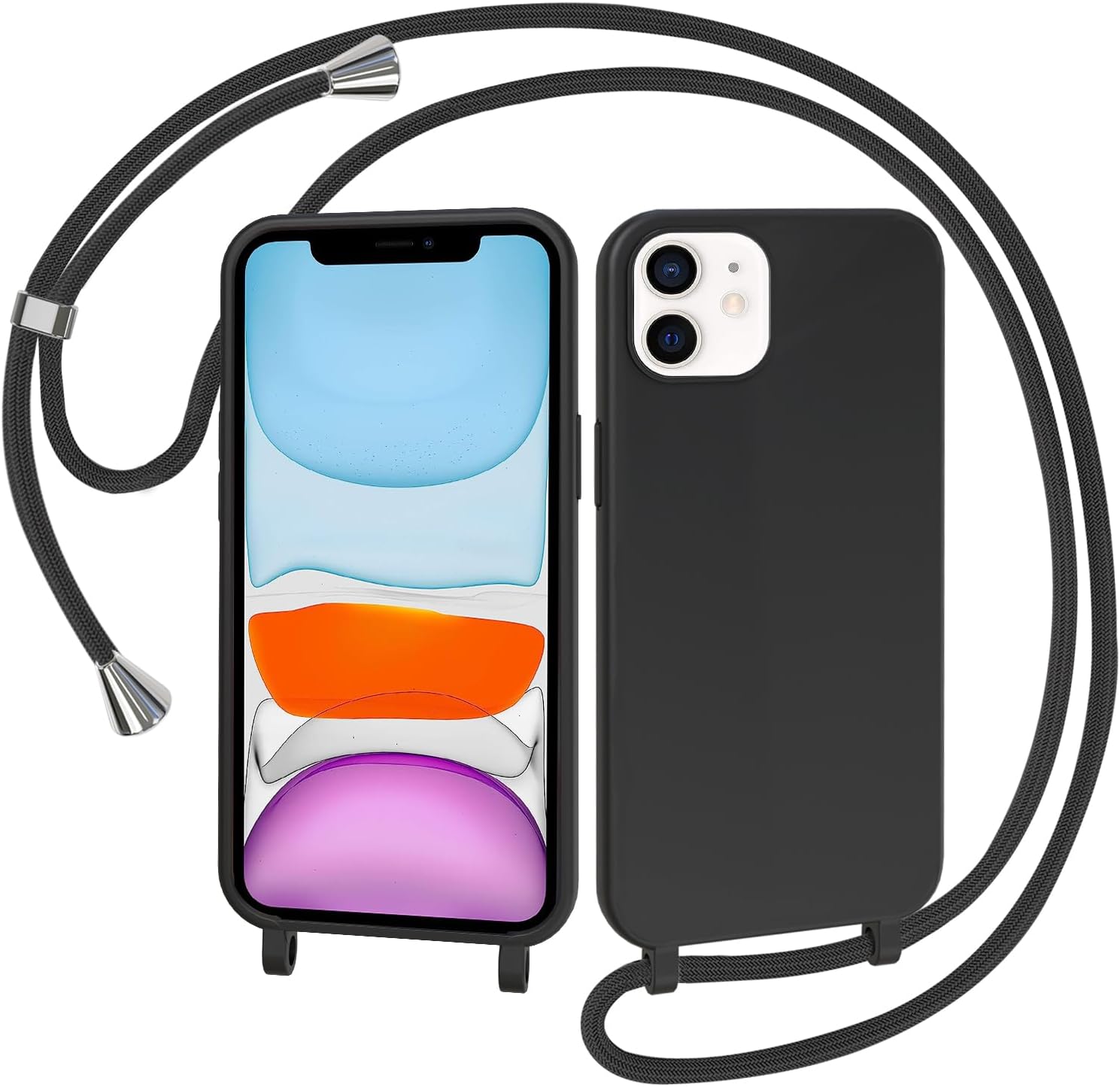 Handyhülle Iphone 11 Mit Band Abnehmbar Nupcknn für iPhone 11 Hülle mit Band, Liquid Silicone Handykette