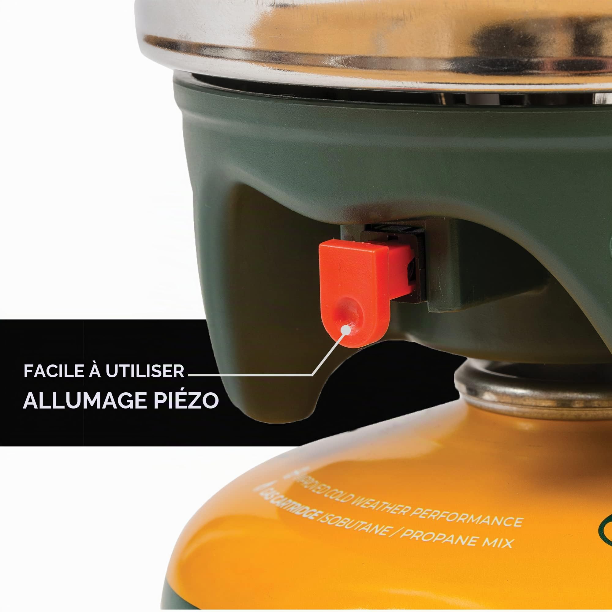 HIGHLANDER Réchaud de Camping à Lame Fastboil Mk3 de Brûleur portatif Compact avec Pot de 1,1 L - Idéal pour Les campeurs, la randonnée et la pêche (Olive)