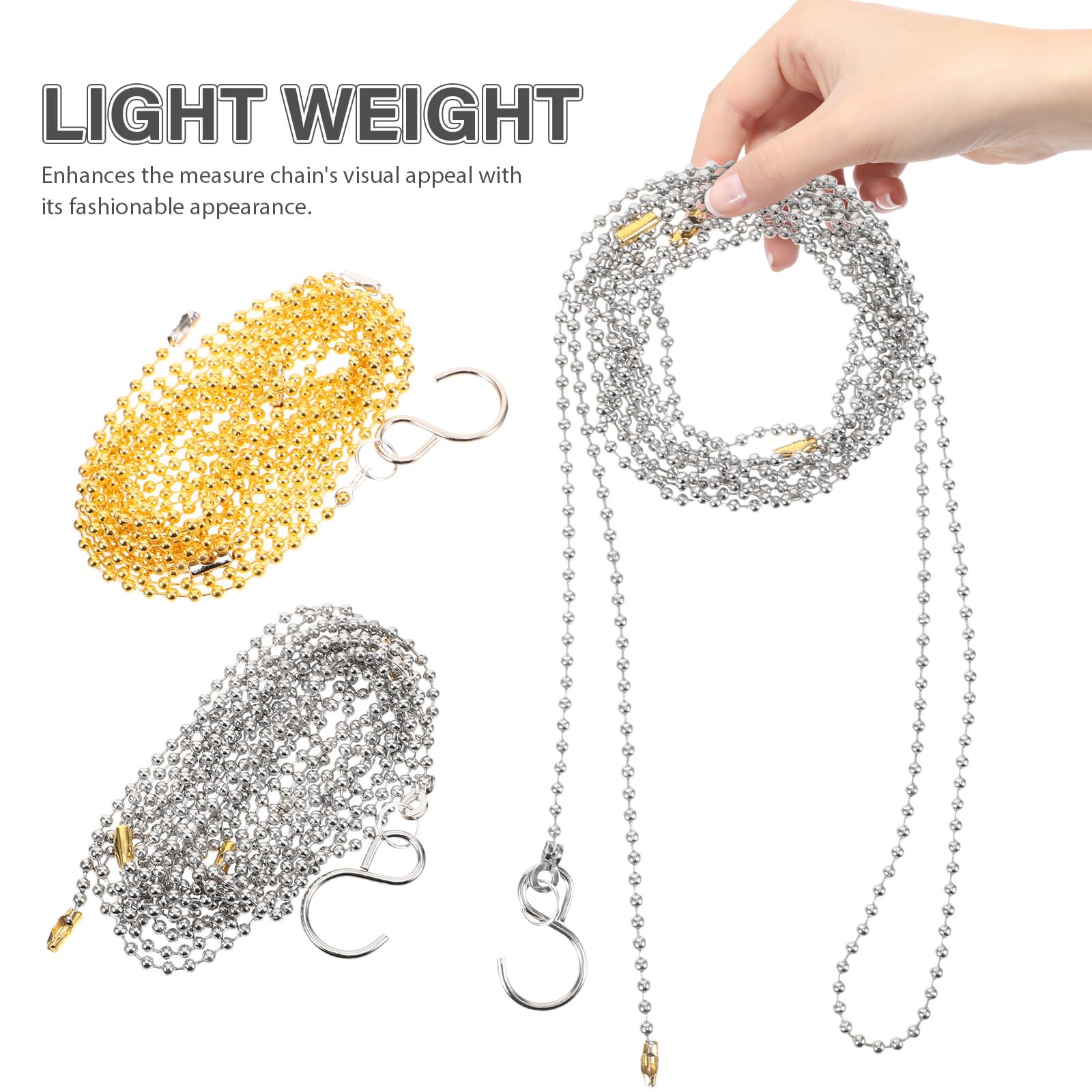 BESTonZON 2pcs Volleyball Net Measurement Chain Volley Ball Setting Referee Kit Volleyball Nets Measure Equipment Volleyball Net Chain Supplies Measure Chains Locator Outdoor Stainless Steel