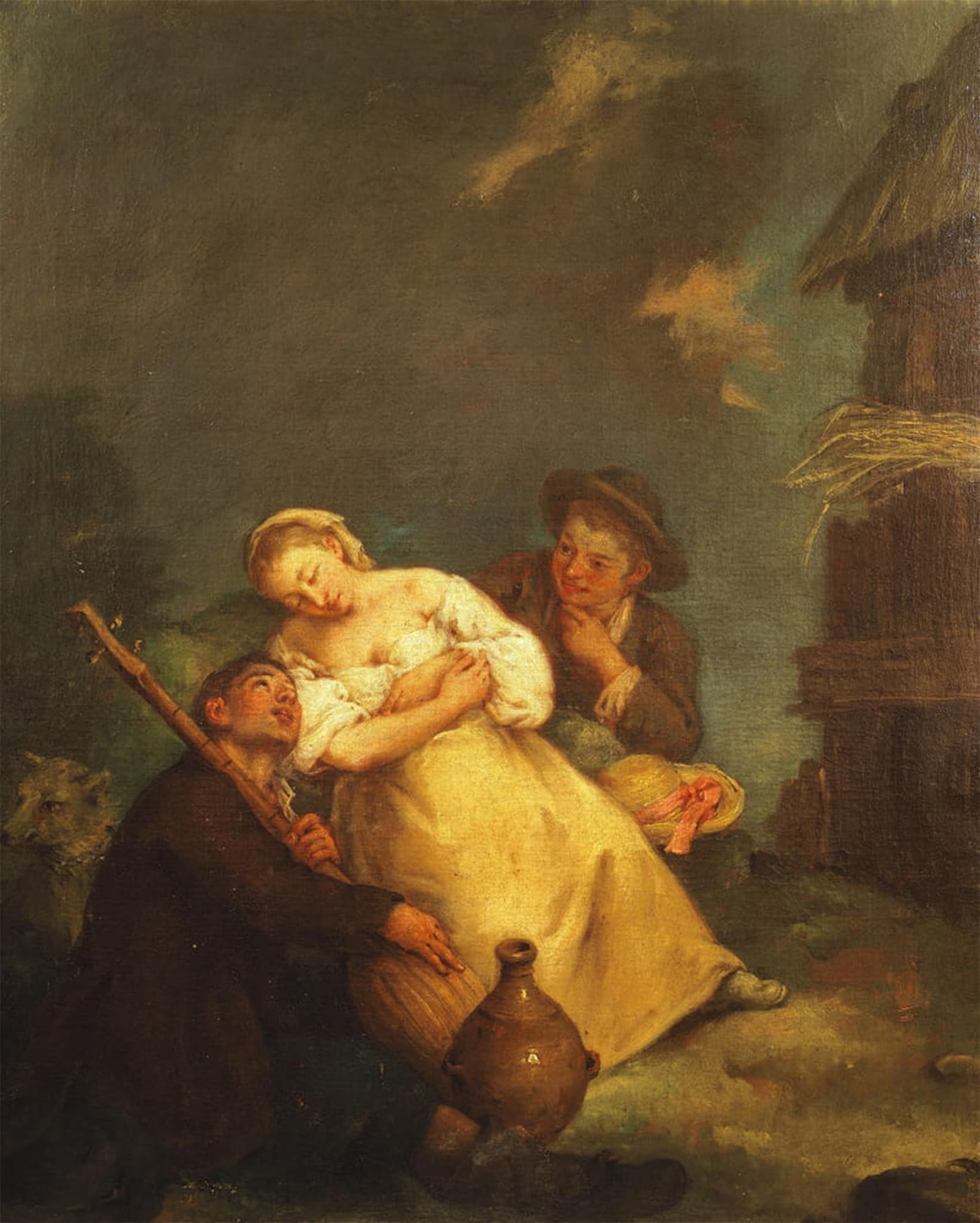 ARTXLXXBN Famous Painting Canvas Artwork Graffiti Print Peasant Scene by Pietro Longhi Portrait Canvas Image for Home Decor 60x90cm