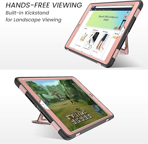 Miniatura 4 de BENTOBEN Funda para iPad de 9  8  7 generación 10.2 (202120202019) con purpurina brillante de 3 capas a prueba de golpes, funda protectora para