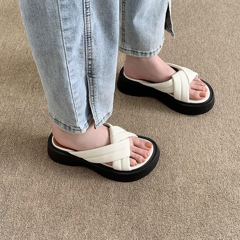HBJWOV Thick Soled Slippers for Women Wearing Fish Mouth Sandals for Foreign Trade Sandals for Women3