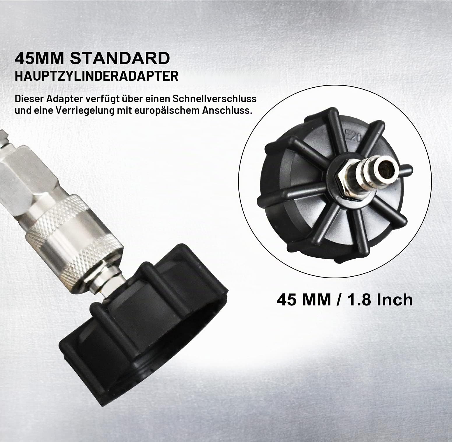 SMOTIVEPRO Bremsenentlüftungsset, 3 l Bremsflüssigkeits-Entlüftungskit mit 1 l Nachfüllflasche und 45 mm Hauptzylinderadapter, kompatibel mit den meisten europäischen Modellen und ABS-Systemen