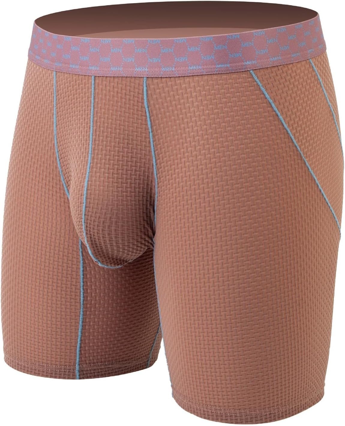 Long Leg Boxer Briefs for Men with Pouch Plain Mid Waist Boxers Underwear Mens Casual Sports Trunks Underwear