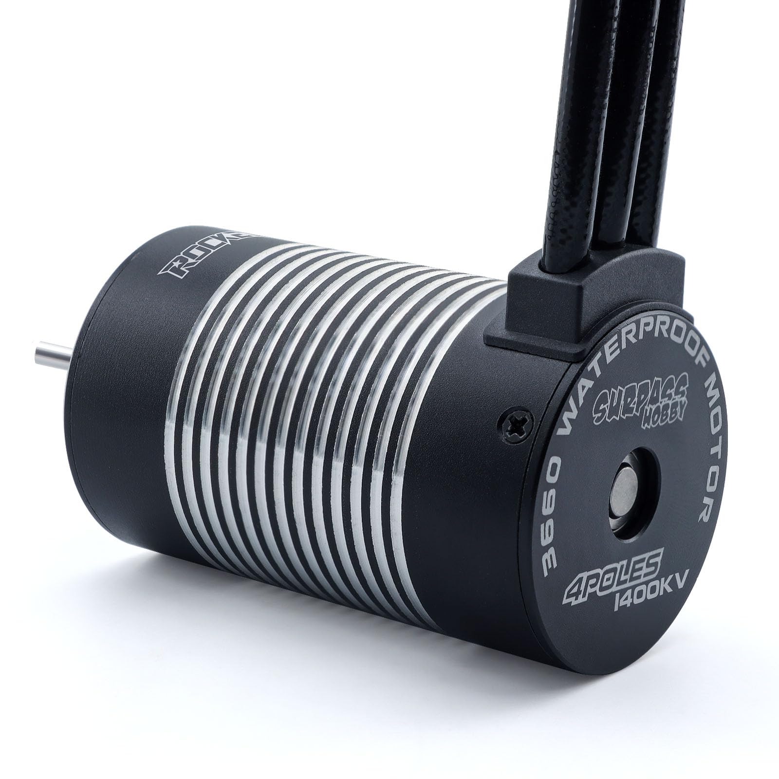 3660 1400kv Brushless Motor 4-Pole 3.175mm Shaft High Speed Waterproof Sensorless Motor for Most of 1:10 Scale RC Vehicles Truck Update Parts