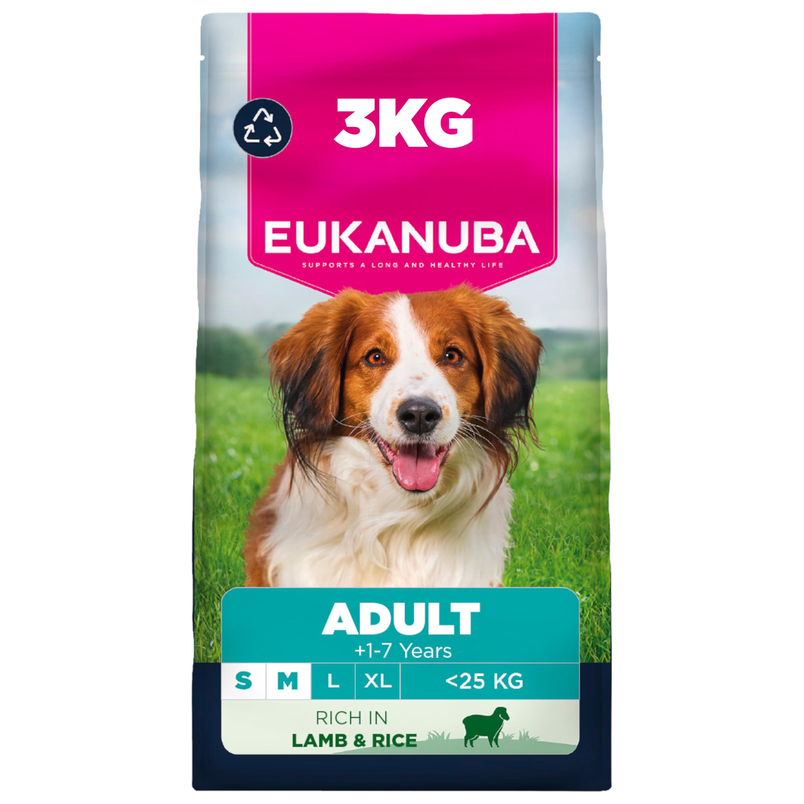 Eukanuba Premium Nutrition Adult Small & Medium Breed Lamb & Rice - Economy Pack: 2 X 3Kg