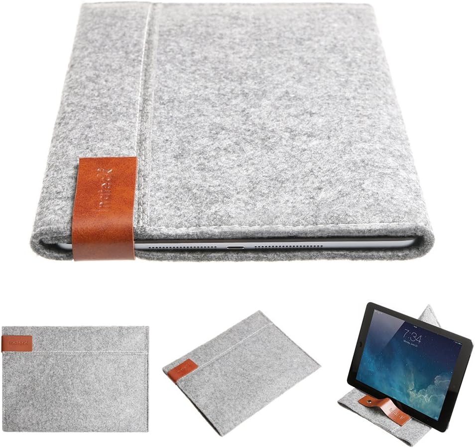 Inateck 2 in 1 Apple iPad Air (2013-2014 Version) Case Cover Felt Sleeve Carrying Protector Case Bag for Apple iPad Air (5th generation iPad), iPad Air 2, iPad Pro 9.7 Portable Stand for Tablets