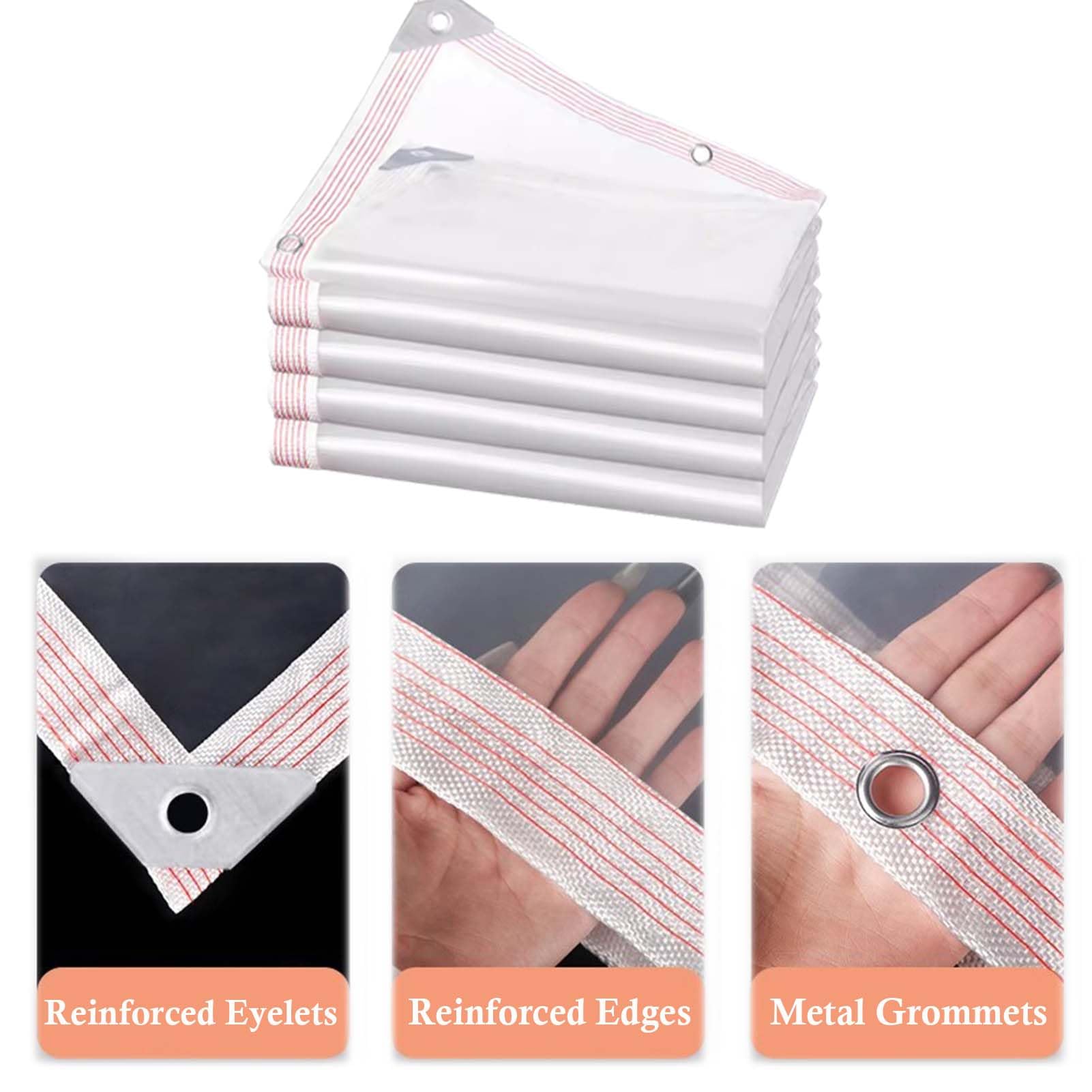 SRHIMEOS Lona con Ojales Exterior 2x6m, Lona De Protección Transparente Impermeable, Lonas para Piscinas con Ojales, Resistente a Los Rayos UV, Cubierta Multiusos