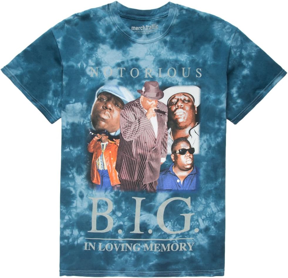 MERCHTRAFFIC Biggie RIP Mens T-Shirt, Navy Combo, Small