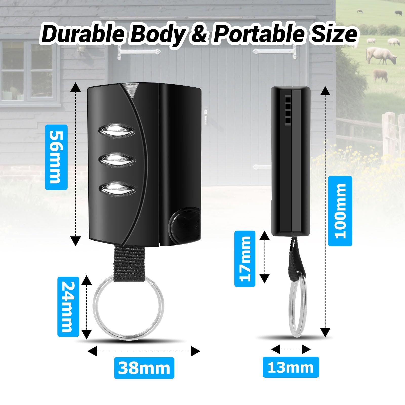 [Pack de 2 Mandos] Mando a Distancia para Garaje – Compatible únicamente con Sistemas de la Marca Pujol Vario (Black, Mars, Ocean) – 3 Canales, Rolling Code, 433,42 MHz (Pack de 2)