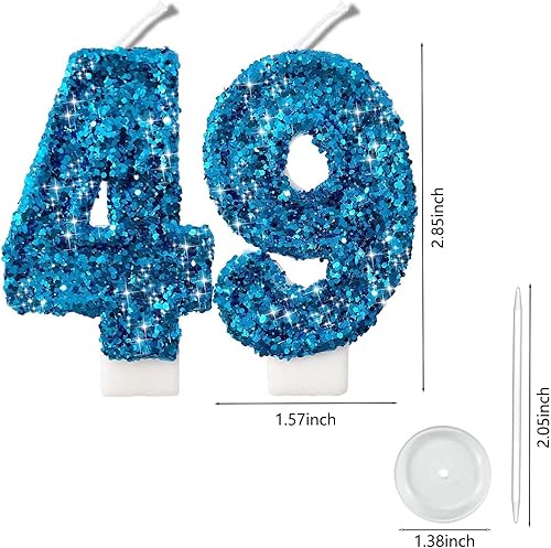 Miniatura 298 de Velas de números con purpurina de oro rosa de 2.8 pulgadas, muchos colores, regalos de cumpleaños de 22 años, velas de cumpleaños, velas de números