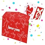 FETTIPOP 2-in-1 Surprise Boom Envelope Romantic Card with Confetti Exploding (Love You) – Valentine Funny Gift, Mom, Dad, Wife, Him, Her, Girlfriend, Boyfriend