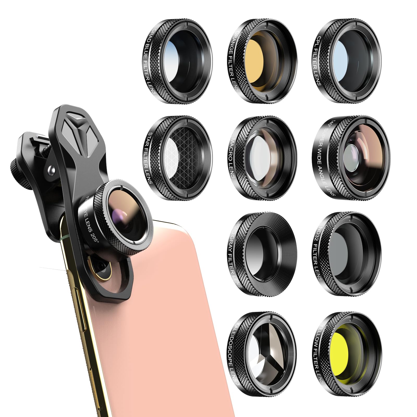 Kit d'objectif de téléphone 0.45x Super grand Angle 12.5x objectif Macro objectif de caméra HD