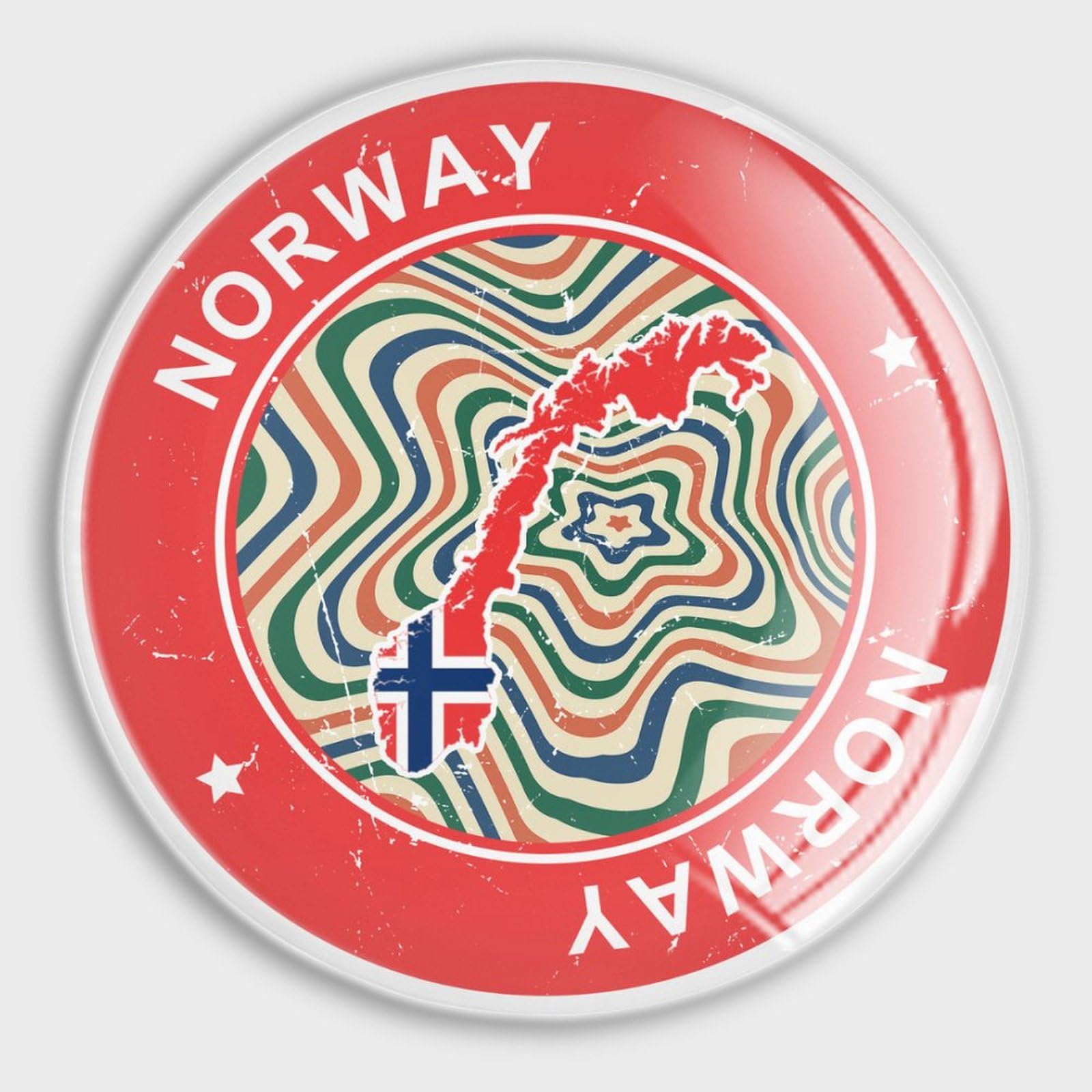 Aimants de cuisine drapeau Norvège en verre pour décorer votre frigo