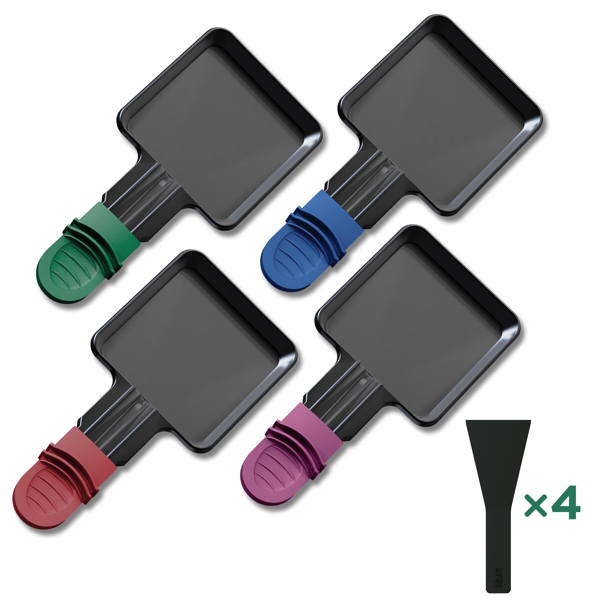 Lot De 8 Poêlon Raclette Triangulaire Anti-Adhésif, Coupelle