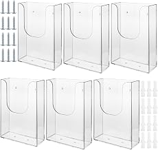 JMIATRY A6 Wall Mounted Document Holder, 6 Pack | Clear, Sturdy Acrylic, Shockproof and Shatterproof, Easy to Install