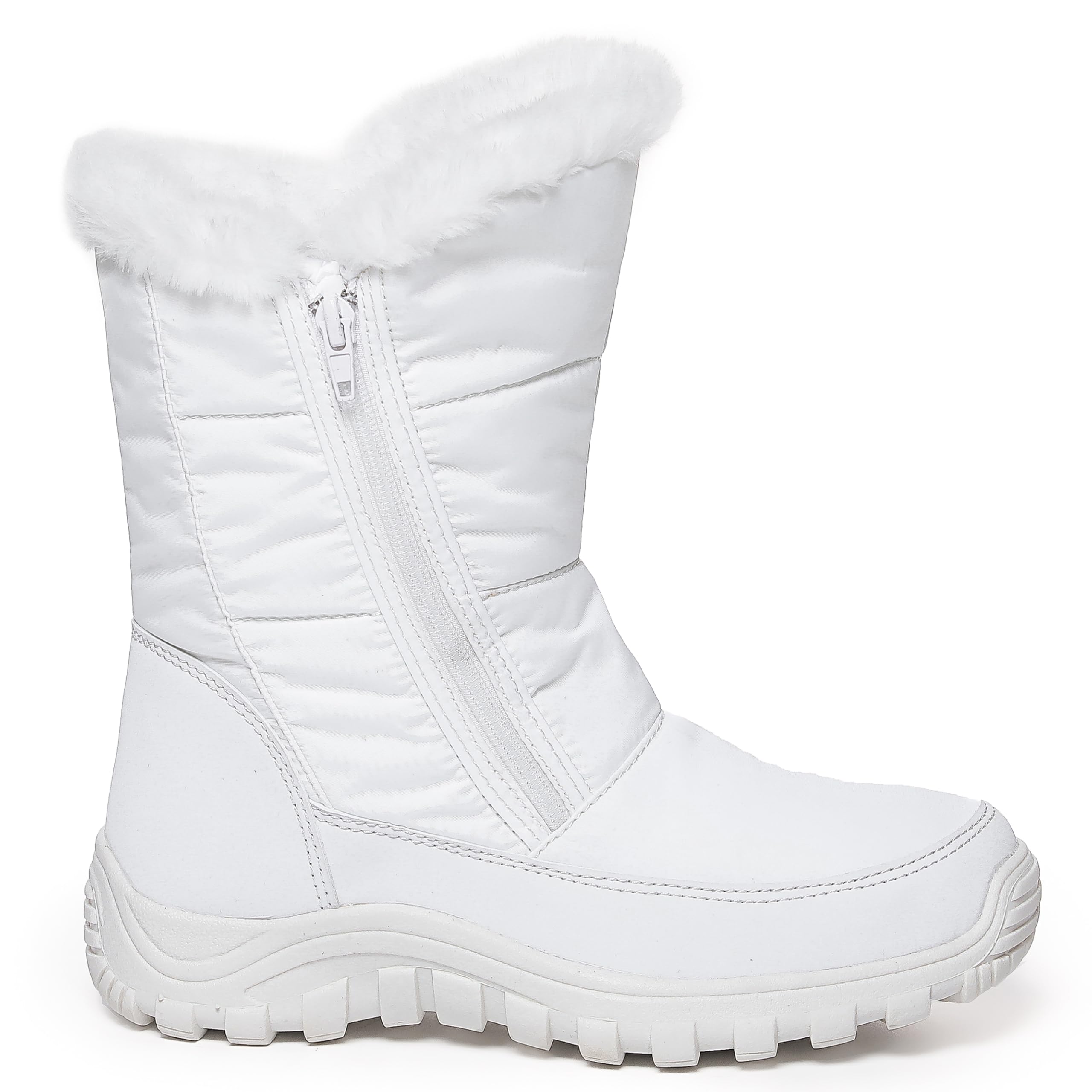 Polar Womens Memory Foam Twin Zip Opening Pull On Nylon Waterproof Thick Faux Fur Lined Winter Rain Snow Boots - UK8/EU41