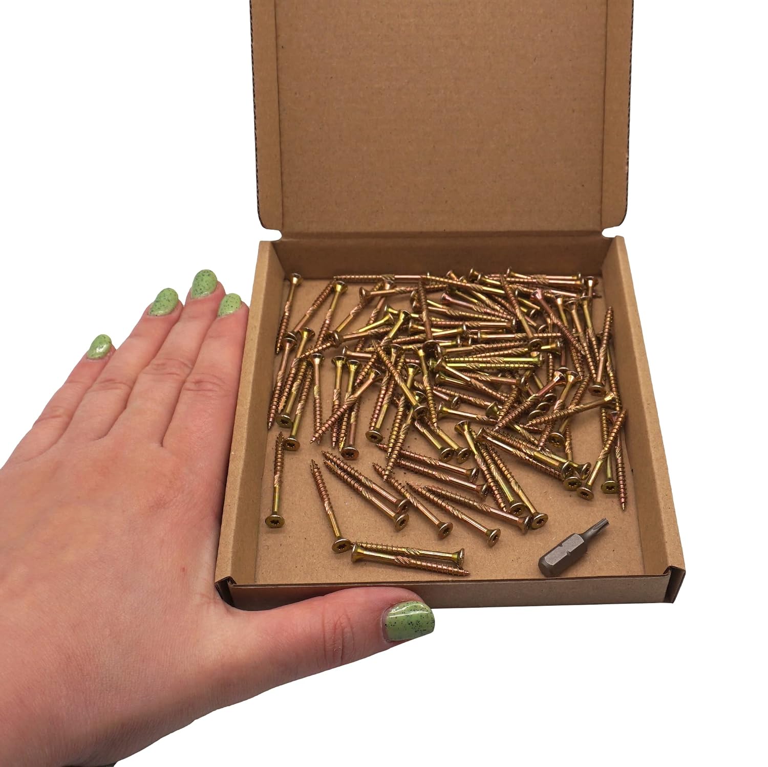 SKIR'CO (Pack of 100 pcs) Universal Zinc Plated Steel 3.0 x 35 mm Wood Screws, Countersunk Head, Torx Head, Type 17, Chipboard Screws (100, 3.0 x 35 mm) - Image 4