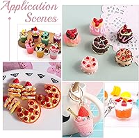 Vista 7 de OLYCRAFT 140 piezas de frambuesa artificial en miniatura, fresa, fresa, mini fresas, fruta en miniatura para casa de muñecas, mini decoración